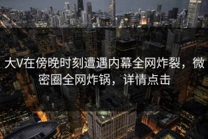 大V在傍晚时刻遭遇内幕全网炸裂，微密圈全网炸锅，详情点击