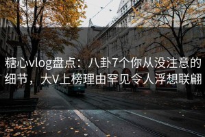 糖心vlog盘点：八卦7个你从没注意的细节，大V上榜理由罕见令人浮想联翩
