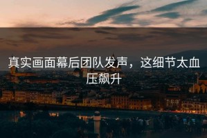 真实画面幕后团队发声，这细节太血压飙升