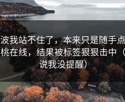 这波我站不住了，本来只是随手点开蜜桃在线，结果被标签狠狠击中（别说我没提醒）