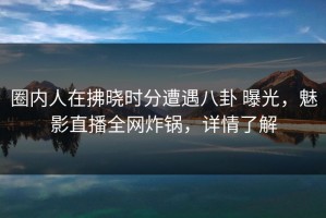 圈内人在拂晓时分遭遇八卦 曝光，魅影直播全网炸锅，详情了解