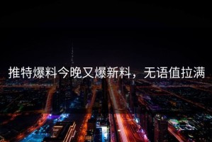 推特爆料今晚又爆新料，无语值拉满