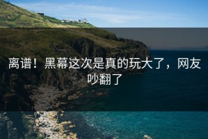 离谱！黑幕这次是真的玩大了，网友吵翻了