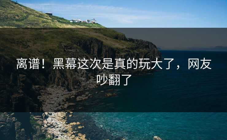 离谱！黑幕这次是真的玩大了，网友吵翻了