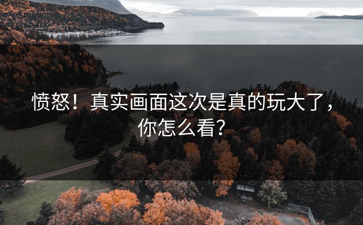 愤怒！真实画面这次是真的玩大了，你怎么看？