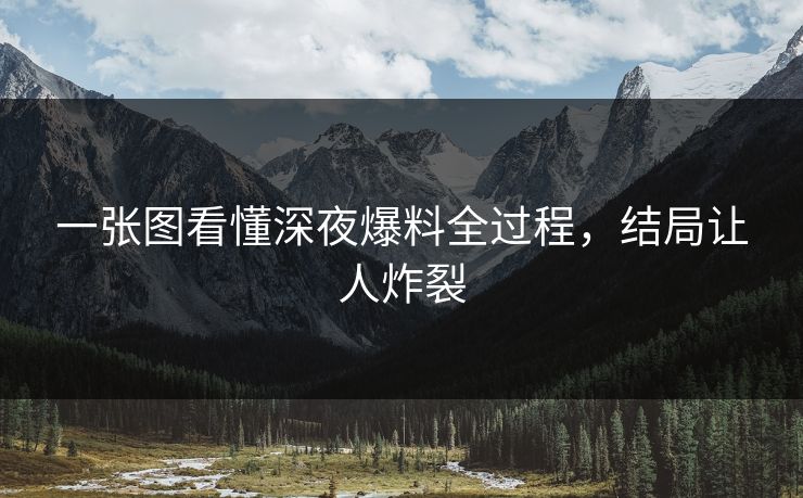 一张图看懂深夜爆料全过程，结局让人炸裂