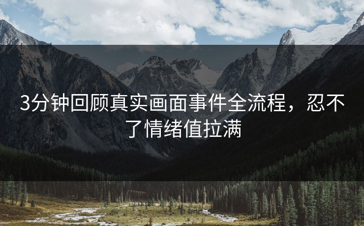 3分钟回顾真实画面事件全流程，忍不了情绪值拉满