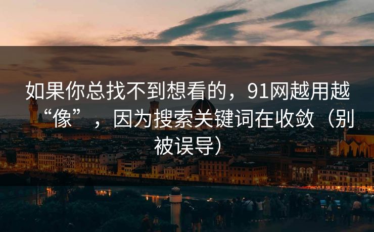 如果你总找不到想看的，91网越用越“像”，因为搜索关键词在收敛（别被误导）